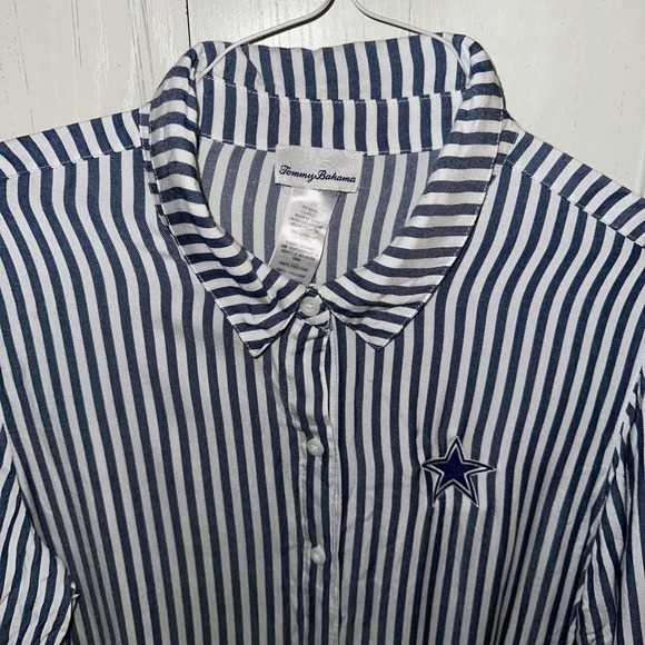 Tommy Bahama Tops - Tommy Bahama NFL Dallas Cowboys Stripe Tunic Shirt Womens Large Lightweight